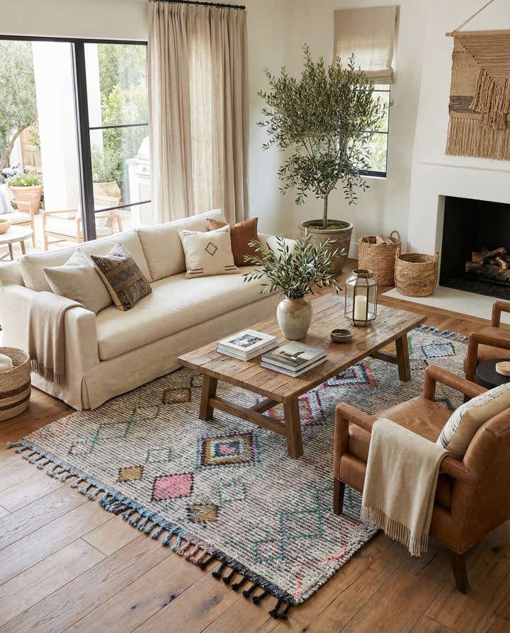 5' 8 x 8' 3 Hand Knotted Moroccan Wool Rug