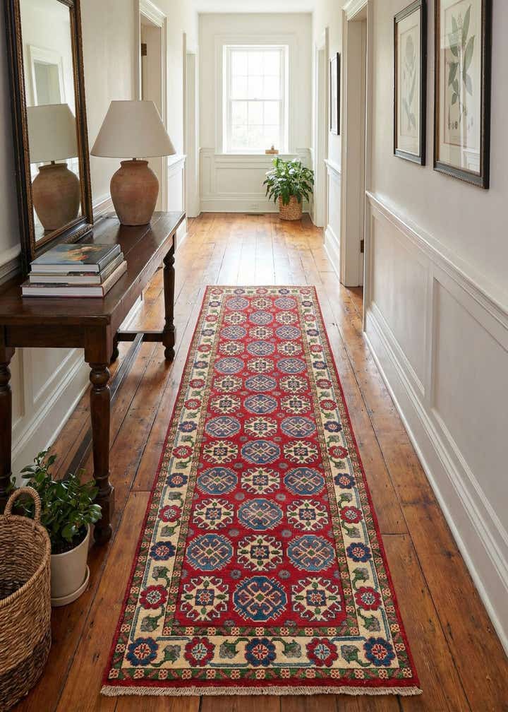 2' 9 x 9' 8 Hand Knotted Kazak Runner Rug