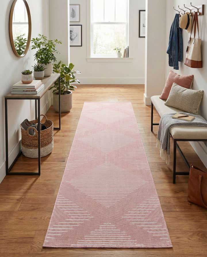 2' 7 x 12' Easy-Clean Modern Indoor / Outdoor Runner Rug