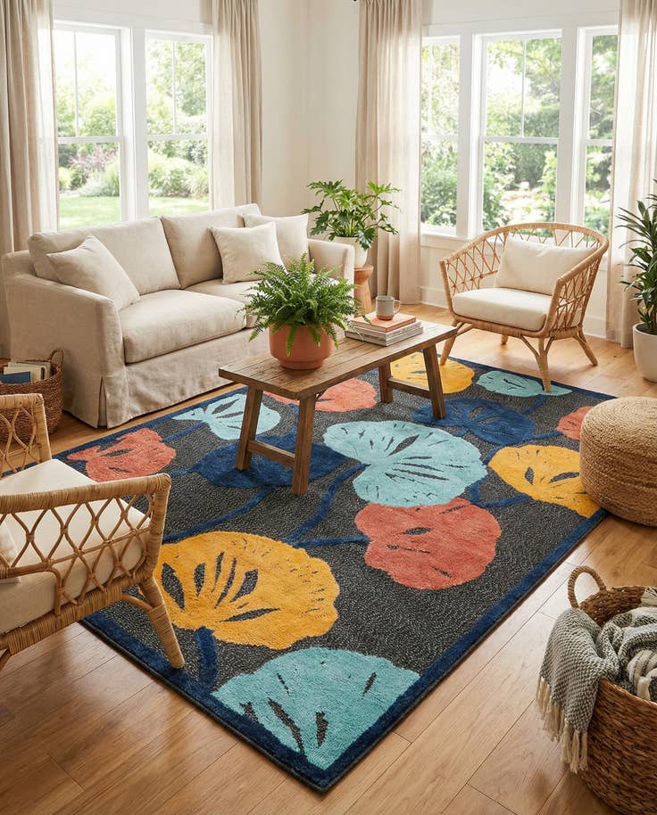 Detail image of 5' 3 x 8' Easy-Clean Belize Indoor / Outdoor Rug