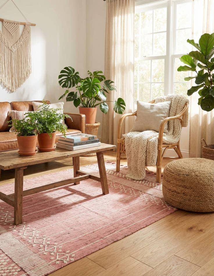 Detail image of 5' 1 x 8'  Washable Eco Bohemian Indoor / Outdoor Rug