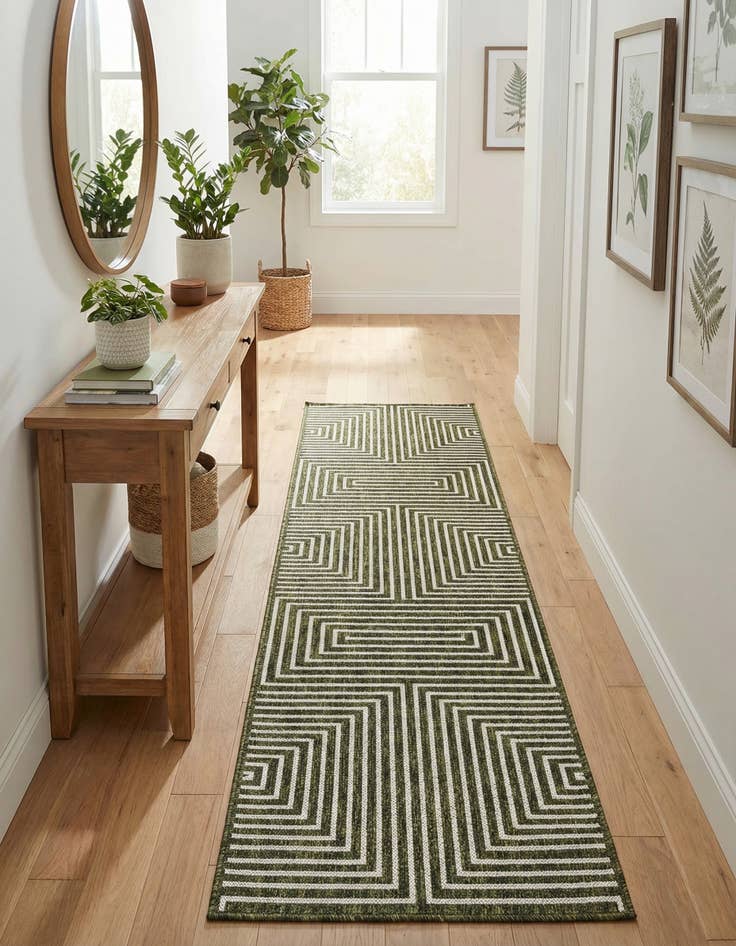 Detail image of 2' x 8' Easy-Clean Modern Indoor / Outdoor Runner Rug