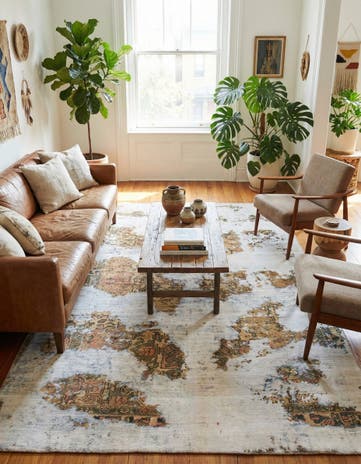 6' x 9' 3 Hand Knotted Ultra Vintage Persian Wool Rug