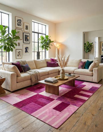 7' 3 x 10' Hand Woven Patchwork Wool Rug