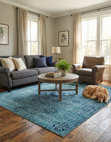 Turquoise Legacy Square Rug