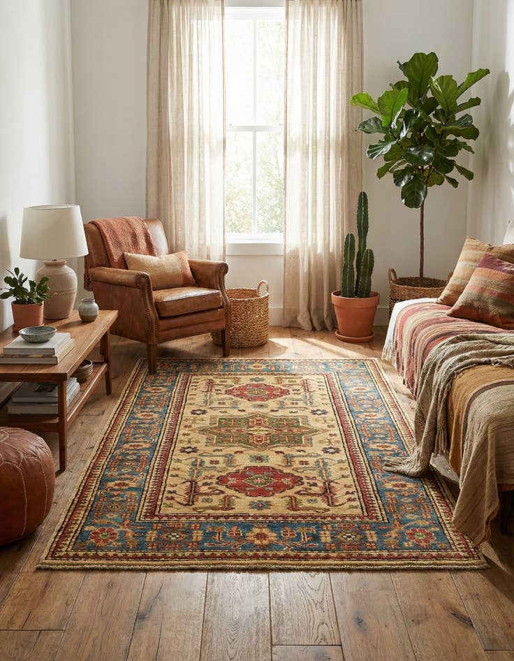 Detail image of 2' 10 x 4' 3  Hand Knotted Kazak Oriental Rug