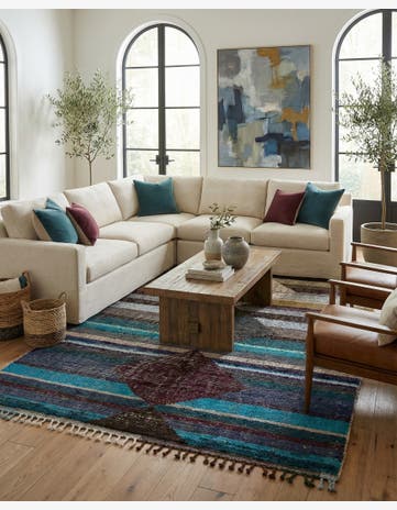 8' 2 x 10' 4 Hand Knotted Moroccan Wool Rug