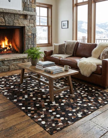5' x 7' 10 Cowhide Leather Rug