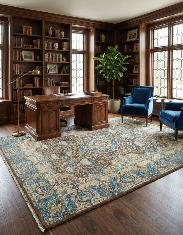 Detail image of  9' 8 x 12' 7  Hand Knotted Kashmar Persian Wool Rug