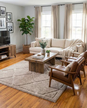  9' x 12' Lattice Shag Rug