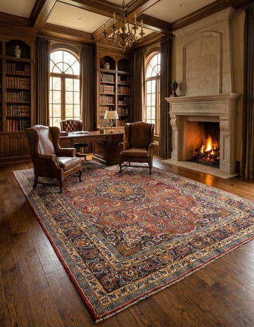 6' 4 x 10' 3 Mashad Wool Rug