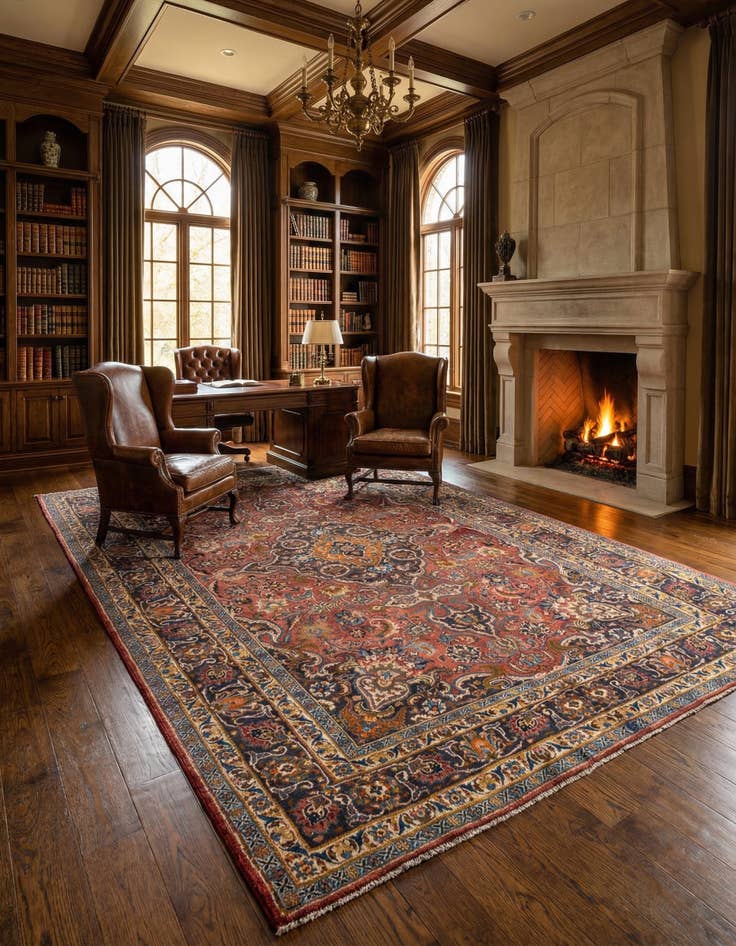 Detail image of 6' 4 x 10' 3 Mashad Wool Rug