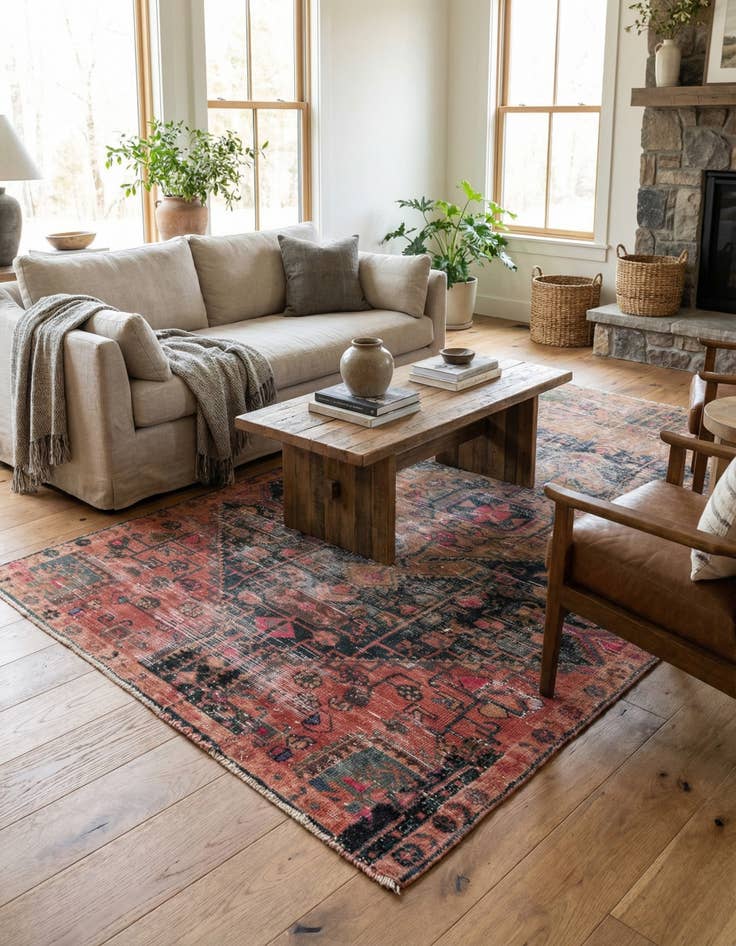 Detail image of 3' 8 x 8'  Hand Knotted Ultra Vintage Persian Wool Runner Rug