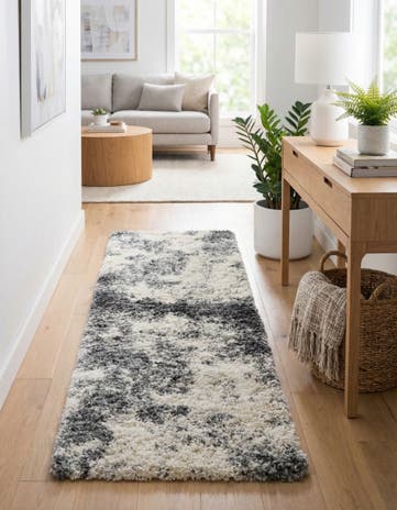 Smoke Gray Soft Touch Shag Runner Rug