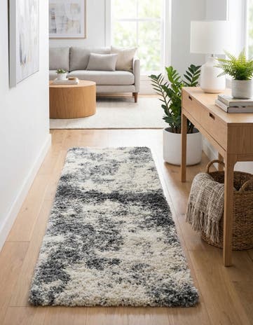 Smoke Gray Soft Touch Shag Runner Rug