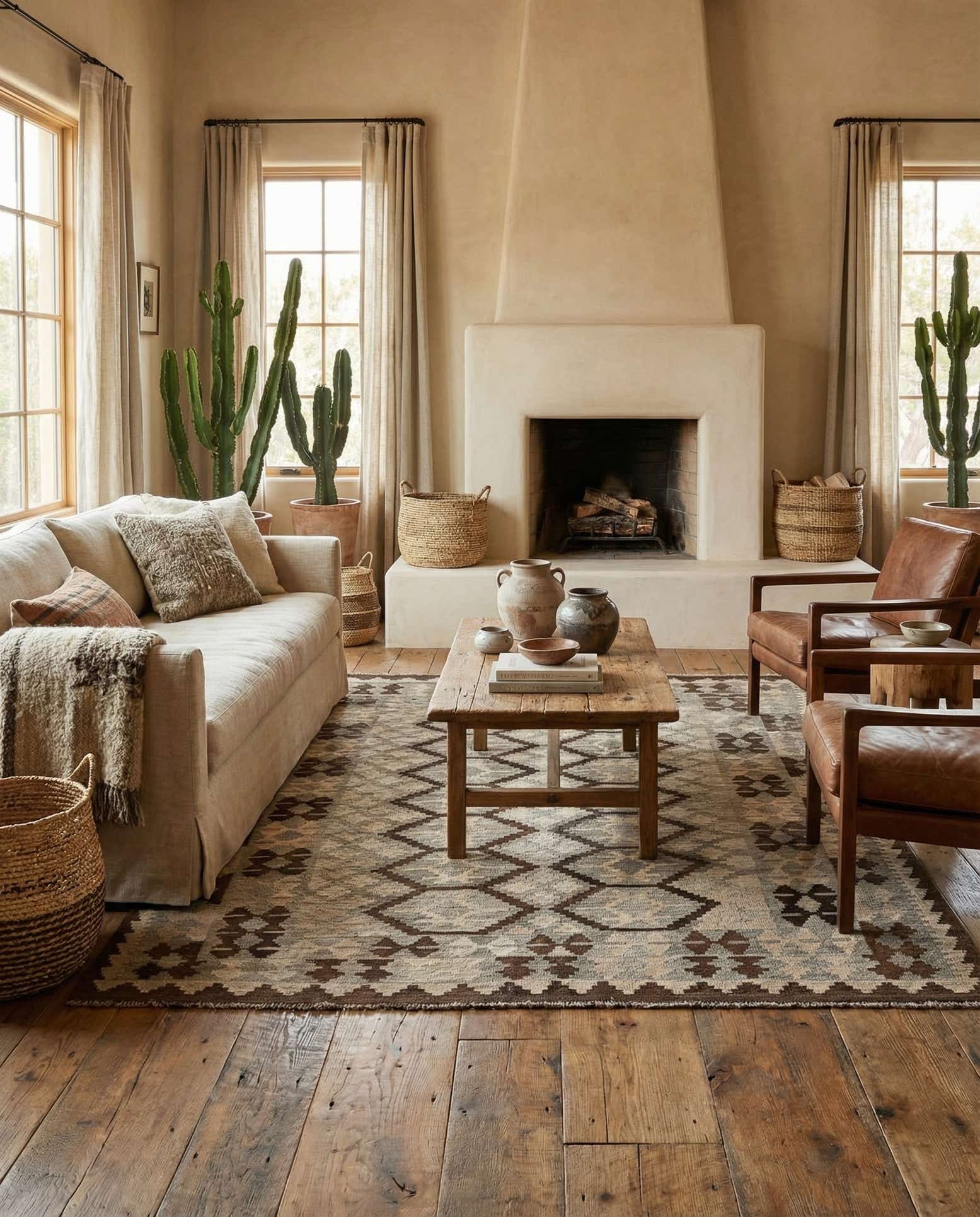 5' 1 x 6' 7 Hand Woven Kilim Maymana Wool Rug
