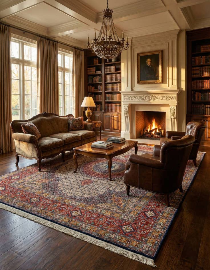 Detail image of 9' 7 x 12' 9 Hand Knotted Mood Persian Wool Rug