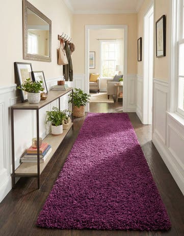 2' 7 x 19' 8 Solid Shag Runner Rug