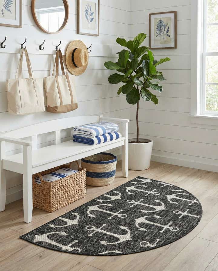 2' 2 x 3' 7 Easy-Clean Coastal Indoor / Outdoor Hearth Rug