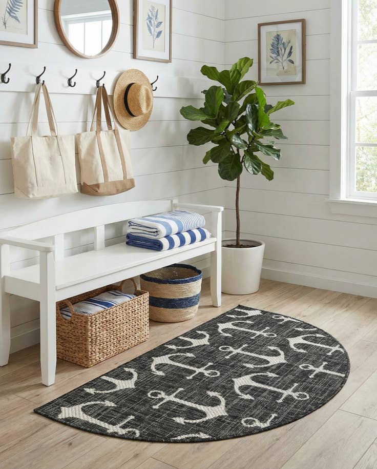 Detail image of 2' 2 x 3' 7 Easy-Clean Coastal Indoor / Outdoor Hearth Rug