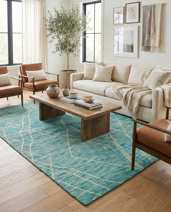 5' 7 x 8' 2 Hand Knotted Moroccan Wool Rug