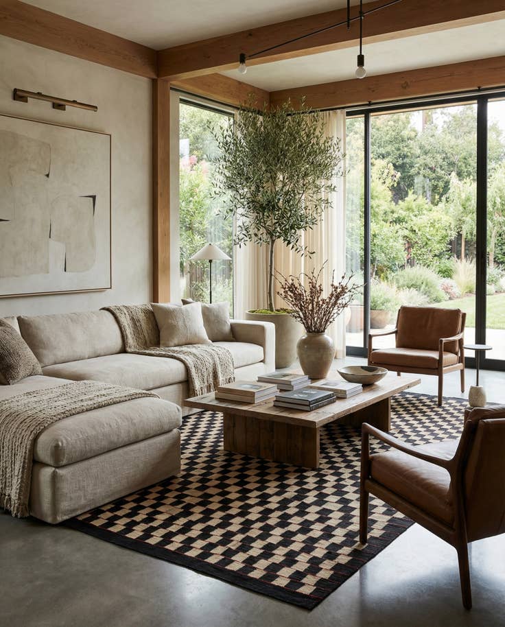 Detail image of 8' x 9' 7 Hand Woven Kilim Modern Wool Rug