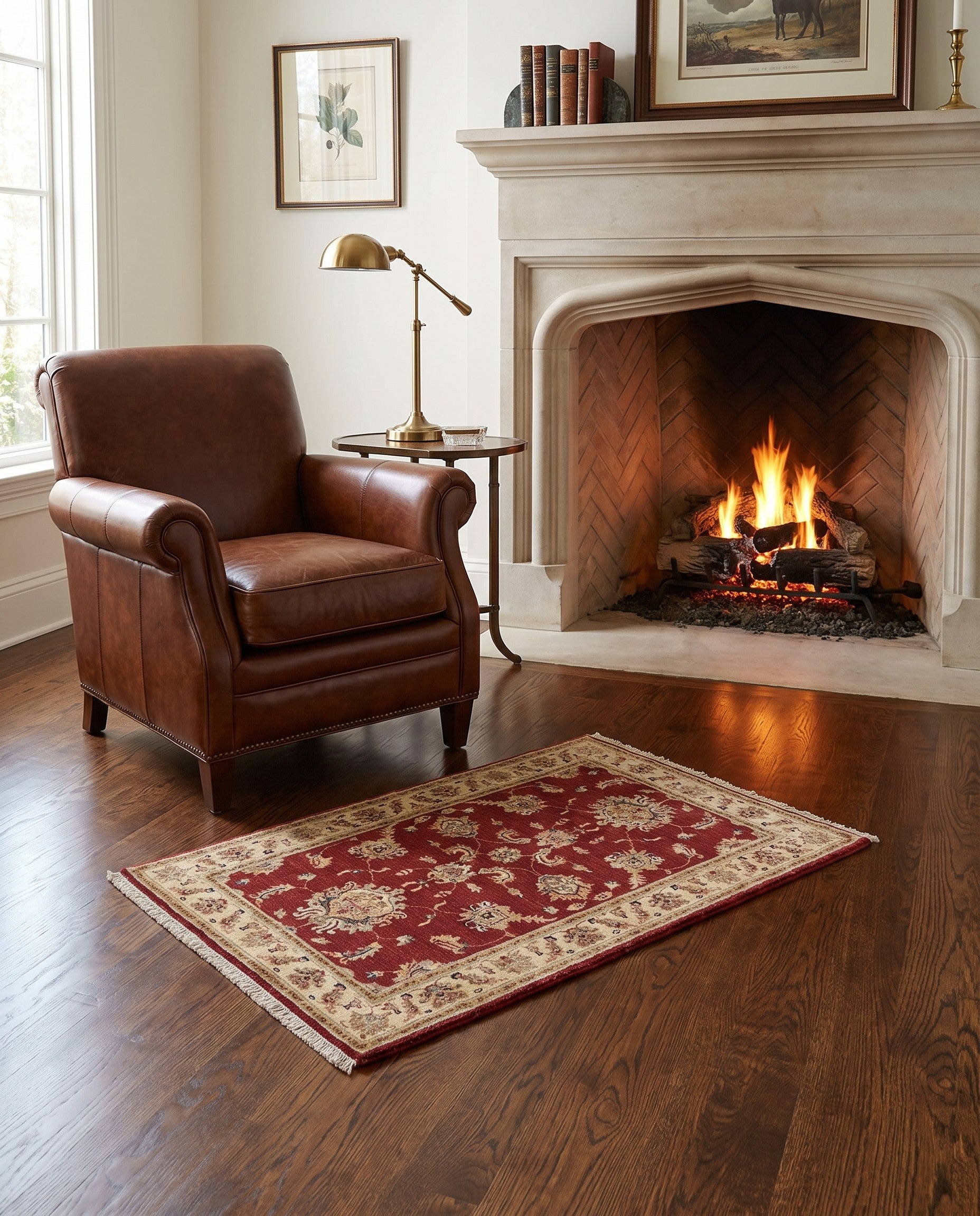 3' 6 x 5' 3 Hand Knotted Ziegler Rug