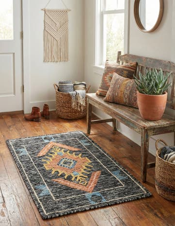2' x 3' 1 Hand Woven Kilim Wool Rug