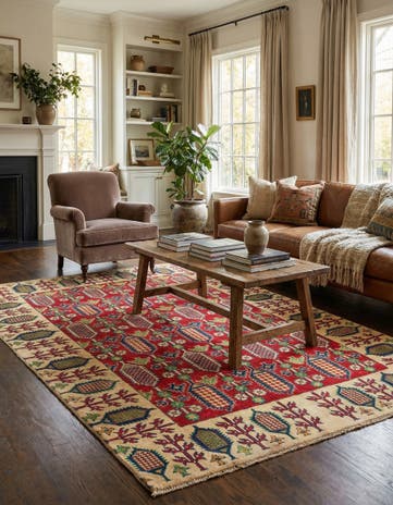 4' 10 x 7' 7 Hand Knotted Kazak Rug