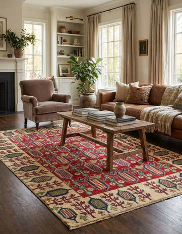 4' 10 x 7' 7 Hand Knotted Kazak Rug