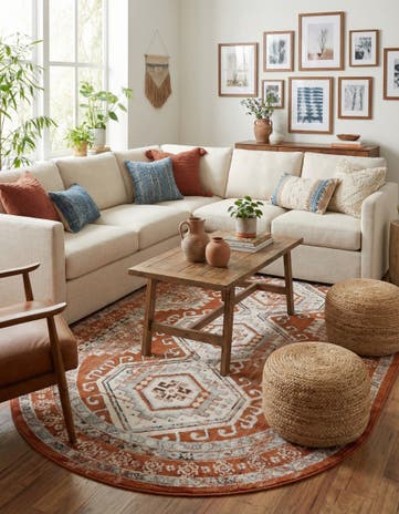 Terracotta Charlotte Oval Rug
