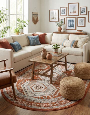 Terracotta Charlotte Oval Rug
