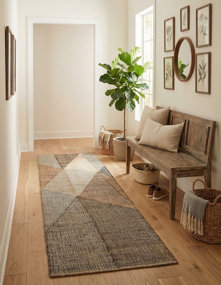 2' 7 x 10' Hand Woven Kilim Jute Runner Rug