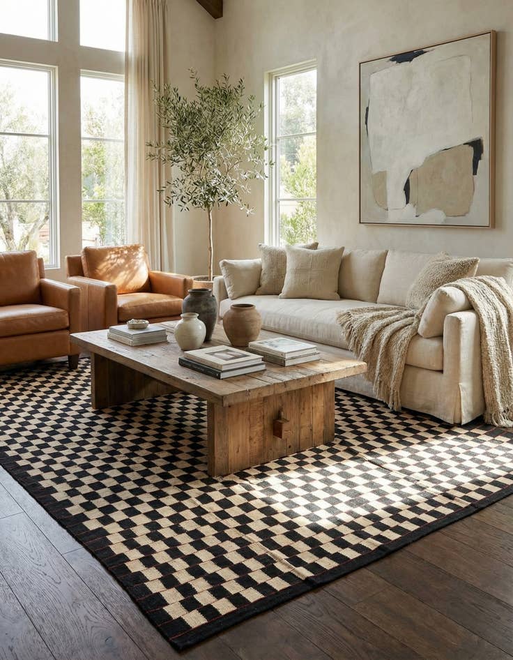 Detail image of 8' 1 x 9' 8  Hand Woven Kilim Modern Wool Rug