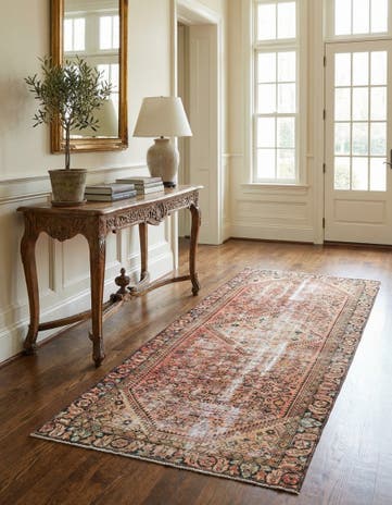 4' 6 x 10' 5 Hand Knotted Ultra Vintage Persian Wool Runner Rug