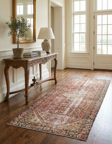 4' 6 x 10' 5 Hand Knotted Ultra Vintage Persian Wool Runner Rug