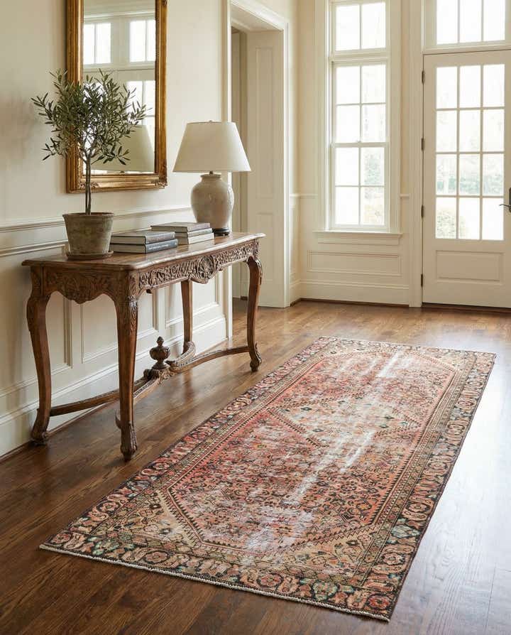 4' 6 x 10' 5 Hand Knotted Ultra Vintage Persian Wool Runner Rug