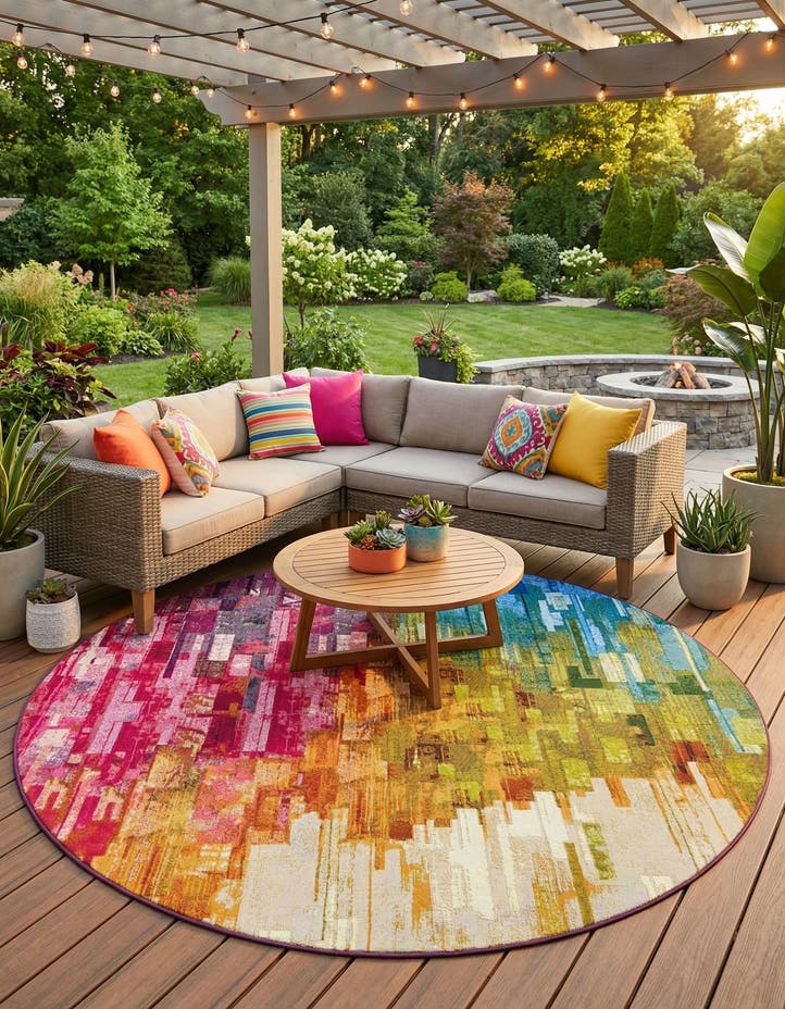 8' x 8' Easy-Clean Modern Indoor / Outdoor...