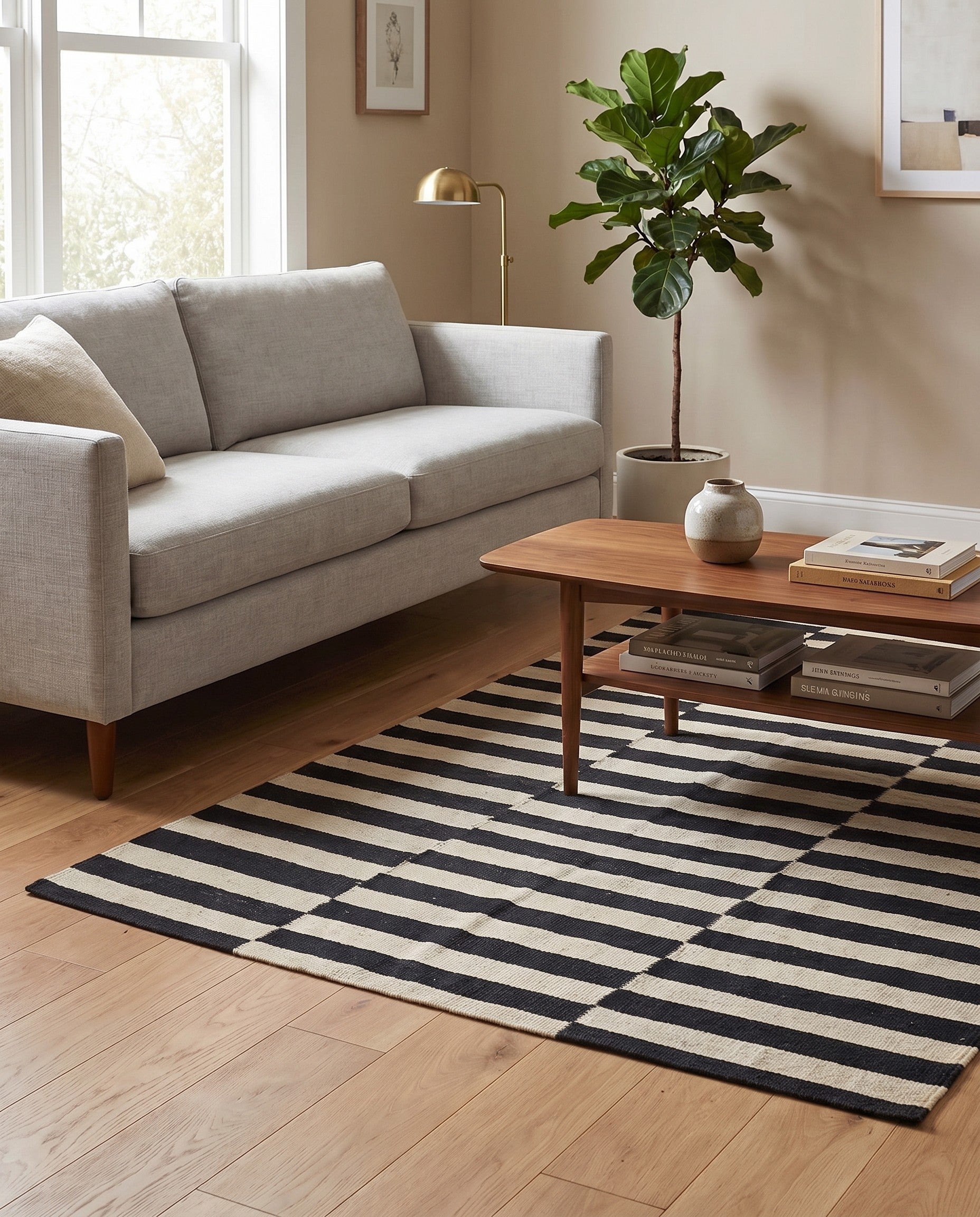 4' 3 x 6' Hand Woven Kilim Modern Wool Rug