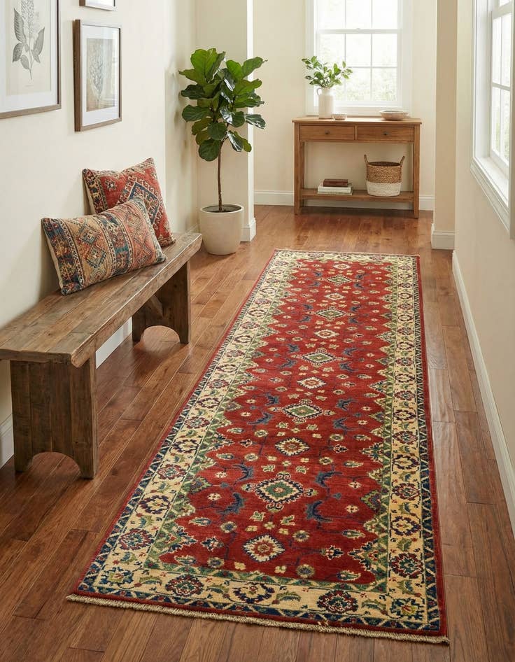 Detail image of  2' 8 x 9' 9  Hand Knotted Kazak Runner Rug