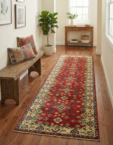 2' 8 x 9' 9 Hand Knotted Kazak Runner Rug