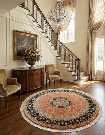 9' 10 x 9' 10 Tabriz Round Rug
