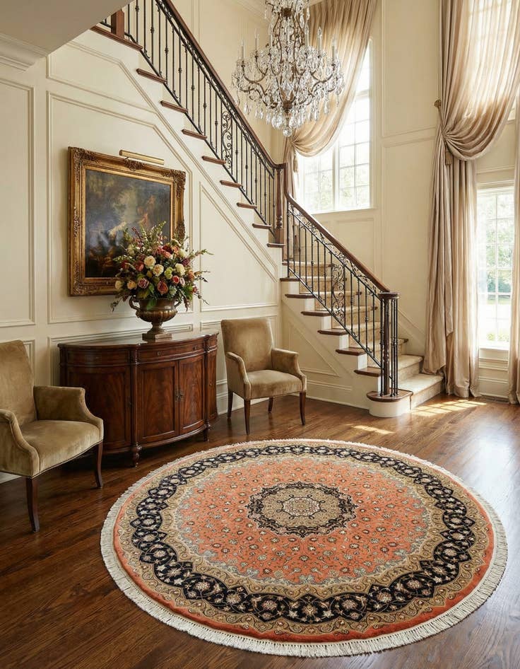 Detail image of  9' 10 x 9' 10 Tabriz Round Rug