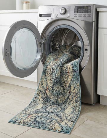 Blue Washable Arte Runner Rug