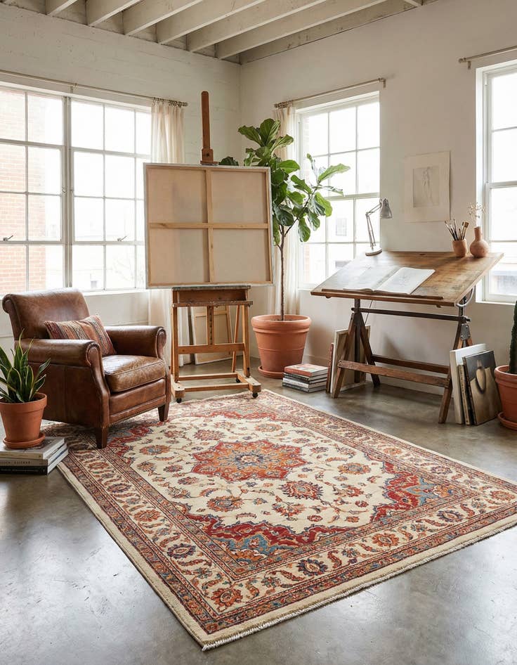 Detail image of 4' 11 x 6' 5  Hand Knotted Ariana Ziegler Rug