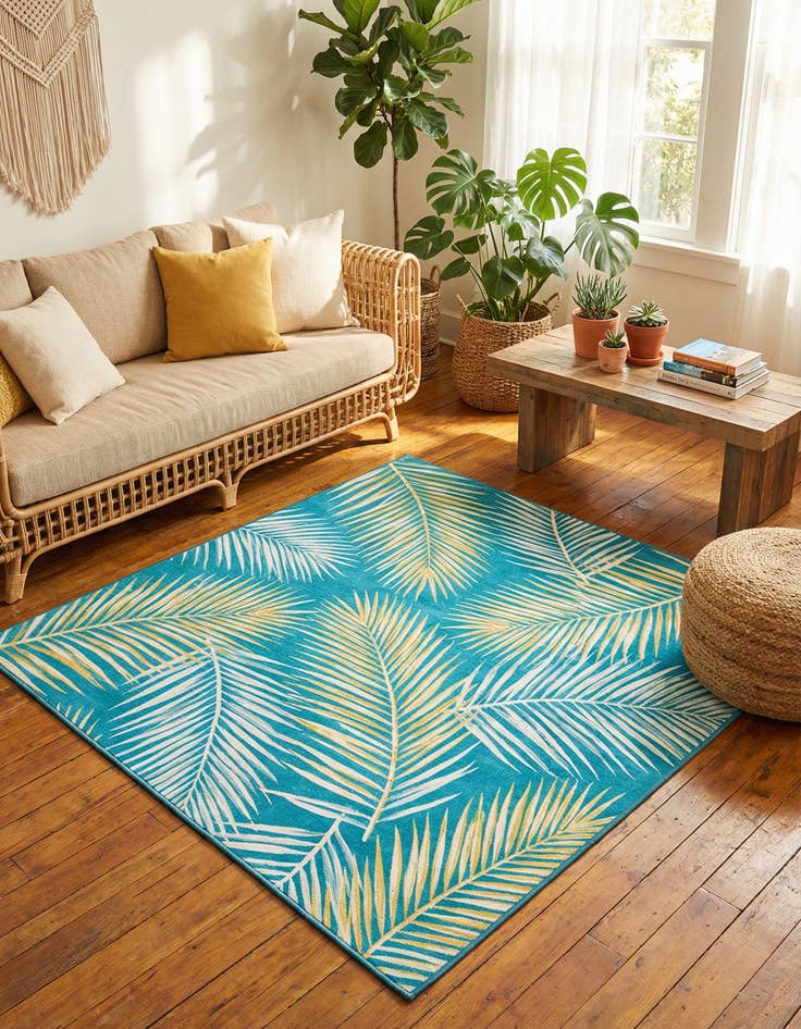 Detail image of 7' 10 x 7' 10  Washable Jill Zarin Caribbean Indoor / Outdoor Square Rug