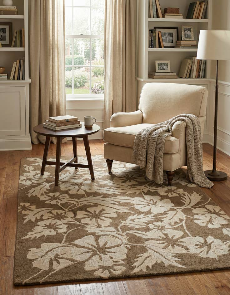 Detail image of 5' x 7' 5 Agra Wool Rug