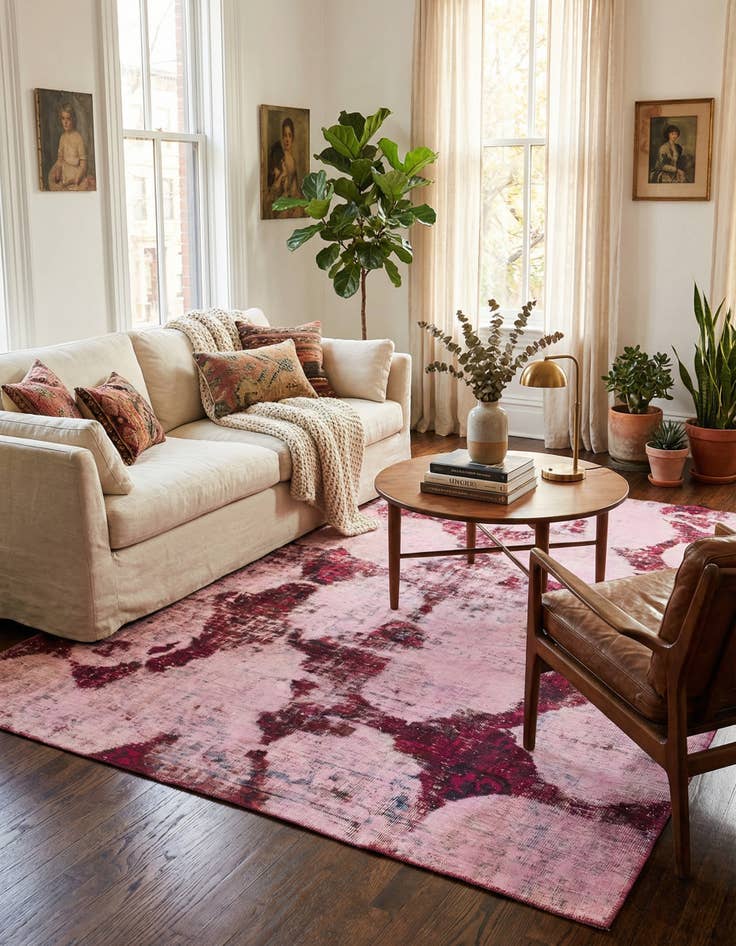 Detail image of 6' x 7' 7  Hand Knotted Ultra Vintage Persian Wool Rug