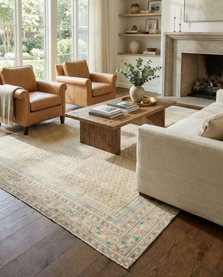 6' x 9' 6 Hand Knotted Ultra Vintage Persian Wool Rug