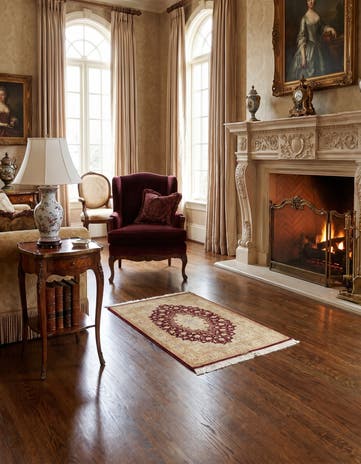 3' 5 x 4' 10 Ghom Silk Rug